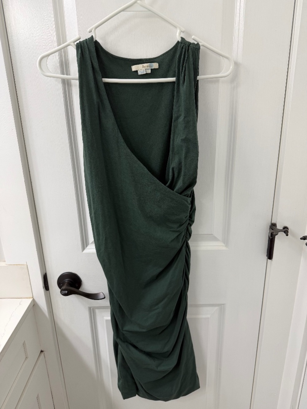 Boden Jasmine Ruched Faux Wrap Jersey Dress Forest Green US 8R UK 12R